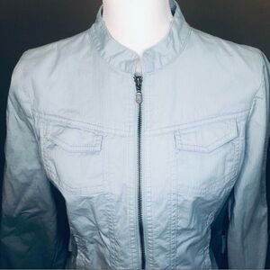 CAbi Light Blue Zip Up Jacket